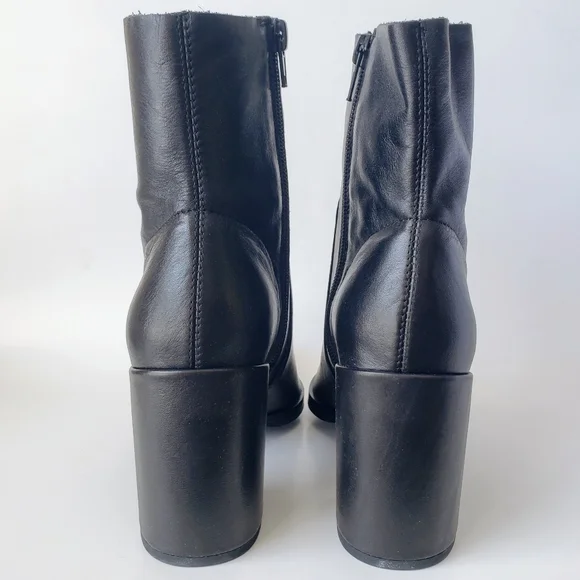 Tony Bianco Brazen Black Leather Ankle Boots Pointed Toe Midi New Size 7.5 - Picture 10 of 13